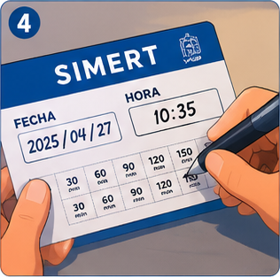 Llena a mano la tarjeta SIMERT